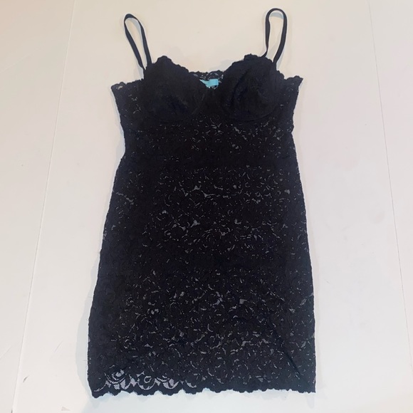 Marciano Black Lace Corset Bustier Longline Bra Tank in Small Stretchy and Sheer - Picture 4 of 10